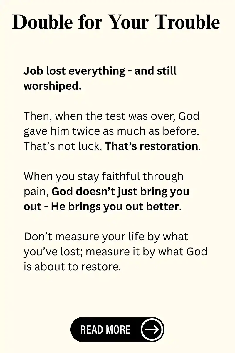 When Job said, “Though He slay me, yet will I trust in Him,” he wasn’t being poetic—he was choosing surrender over bitterness.