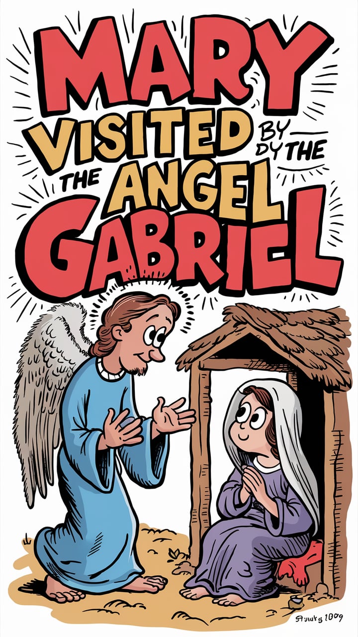 Mary by the angel Gabriel