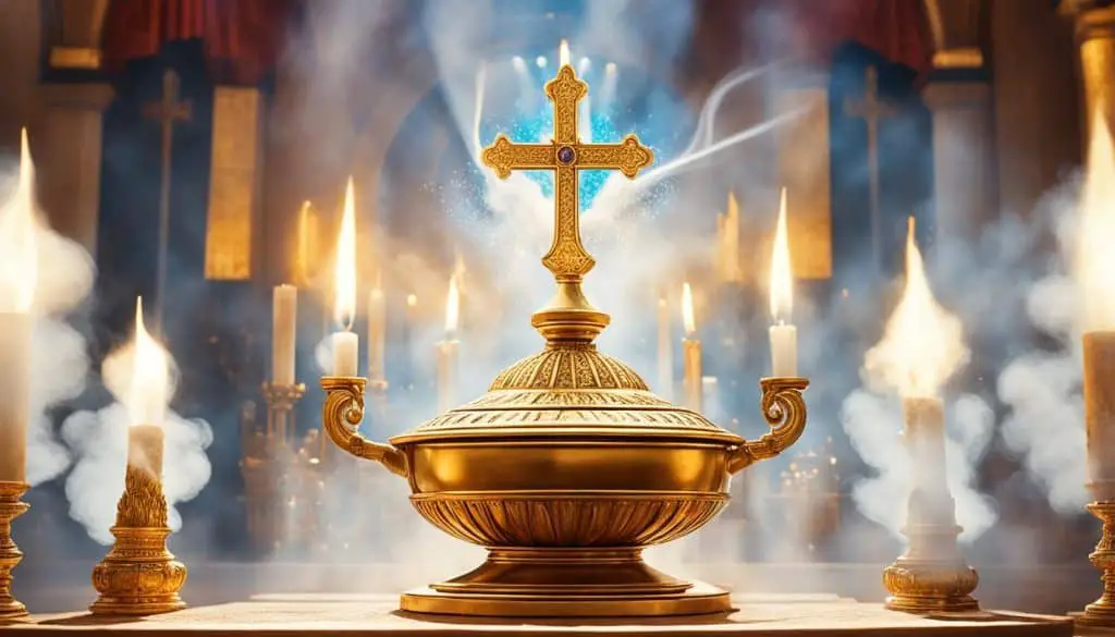 Incense offering producing visible manifestations of God's presence