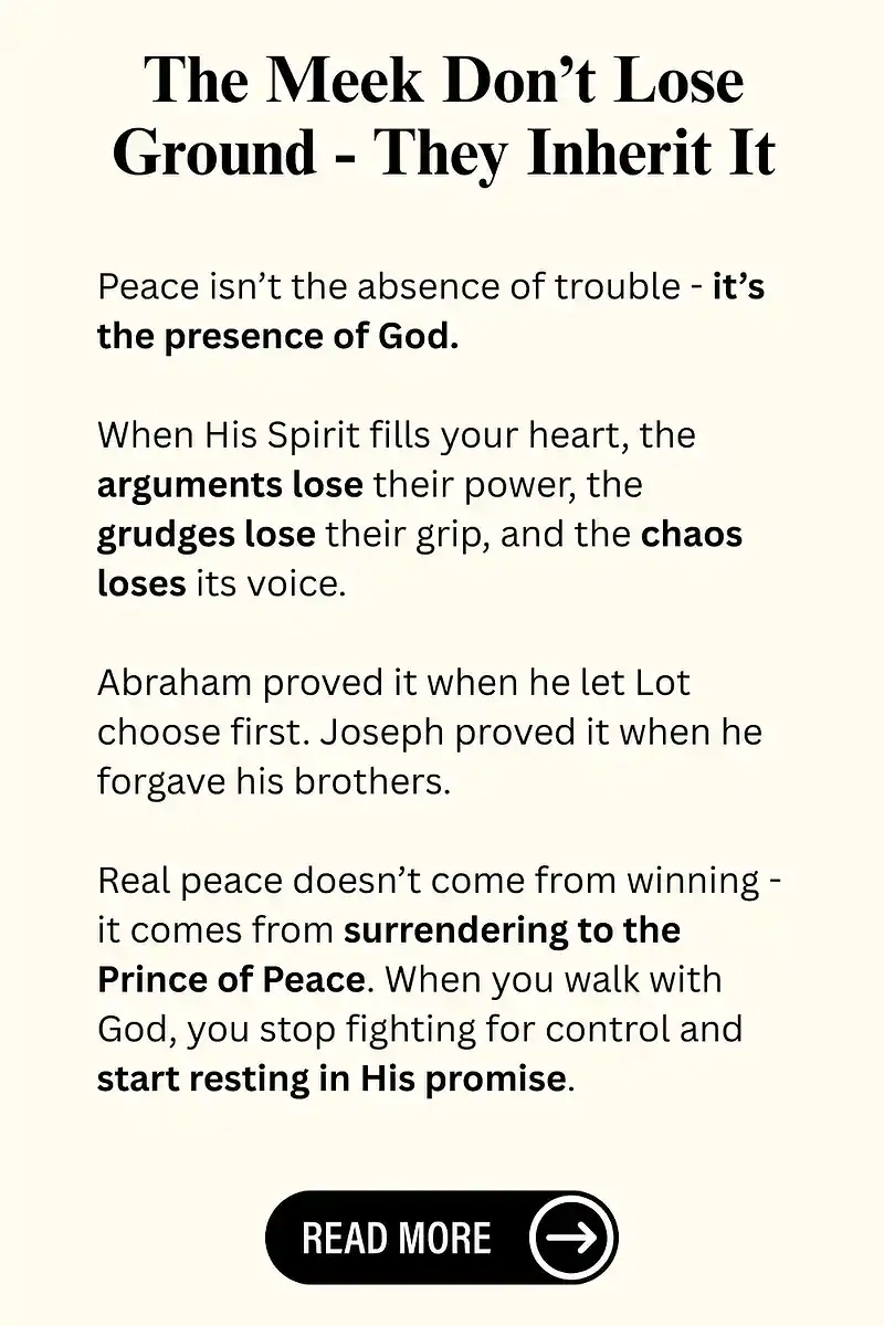 When you sow peace, you reap His presence.