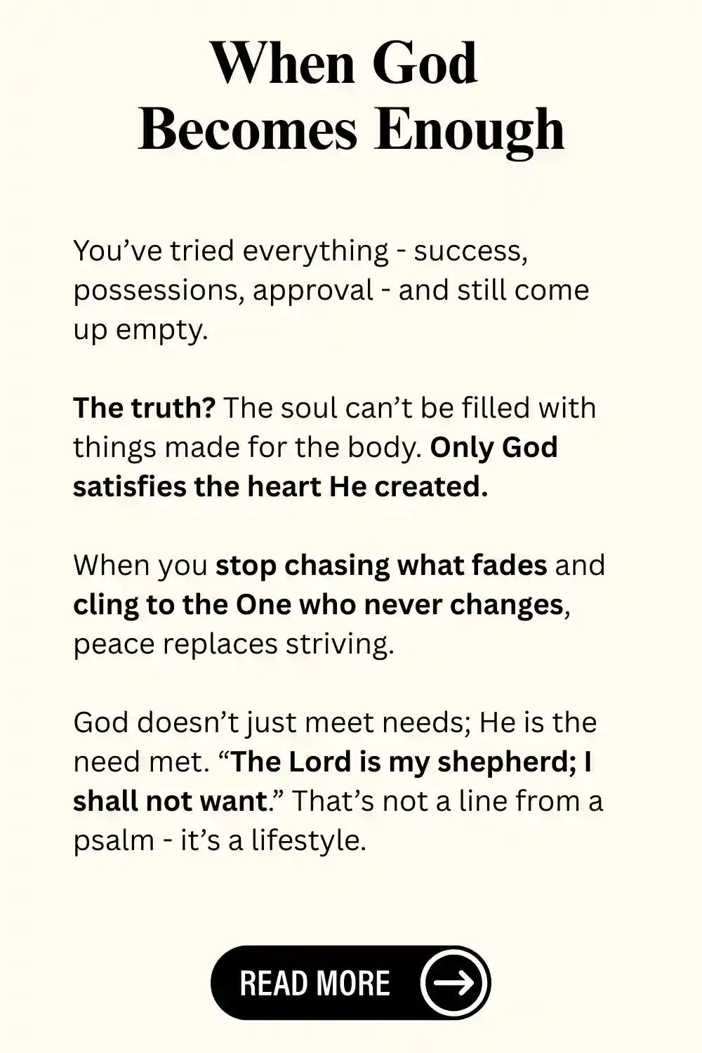 God Is Enough: Find Great Contentment In The Lord