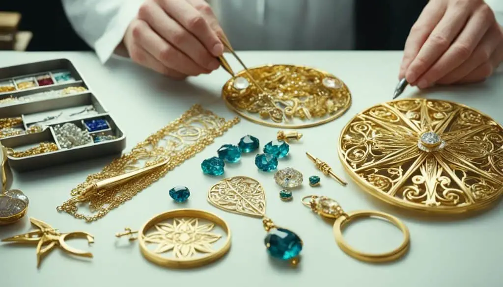 Goldsmiths Crafting Ornaments and Jewelry