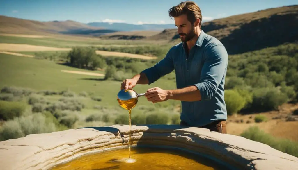 Jacob pouring oil on a stone