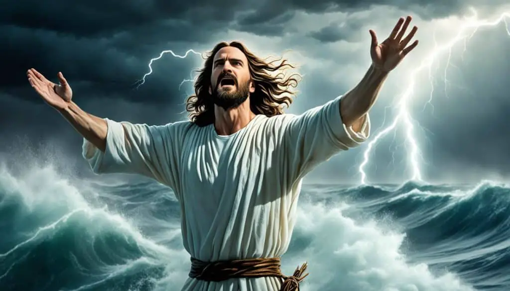 Jesus calming the storm