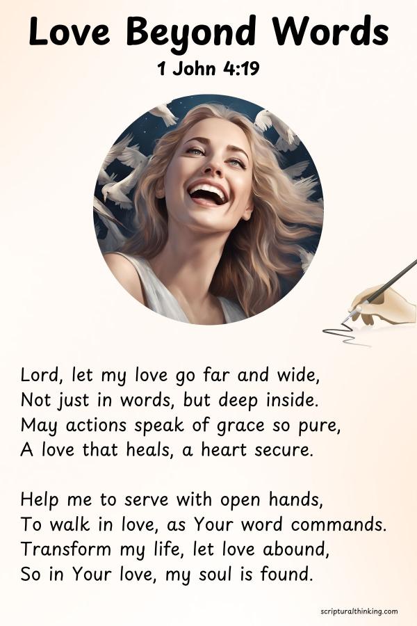 A personal prayer asking God to deepen your love, not just in words but in actions that reflect His divine nature.