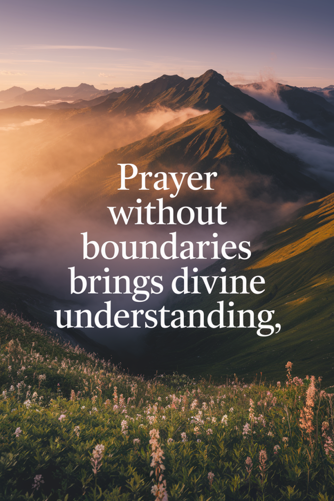 Prayer Without Boundaries Brings Divine Understanding