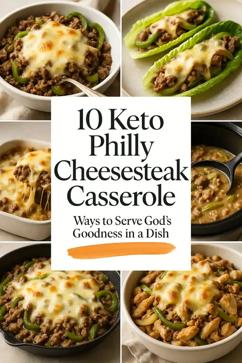 Keto Philly Cheesesteak Casserole