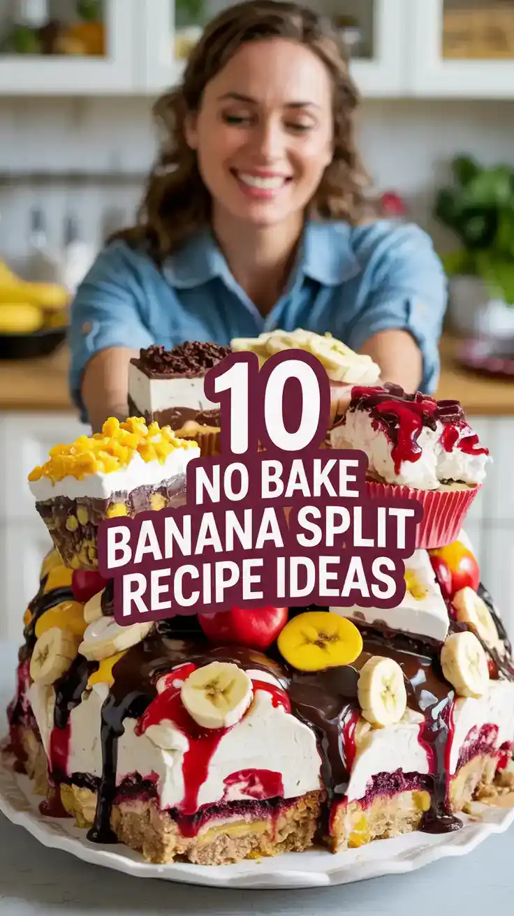 No Bake Banana Split Cake Recipe