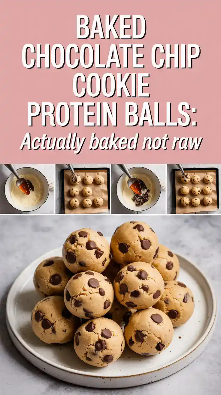 Baked Chocolate Chip Cookie Protein Balls