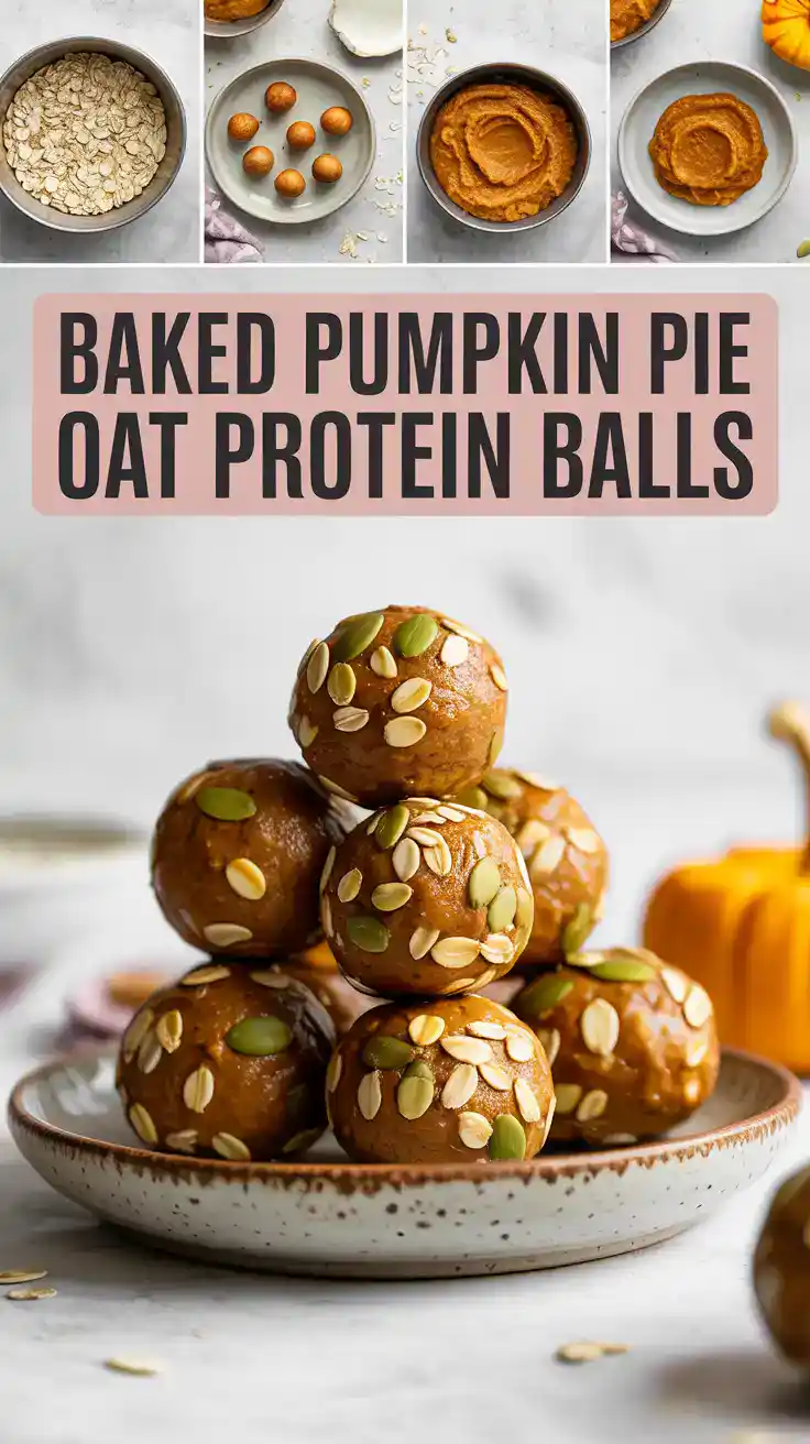 Baked Pumpkin Pie Oat Protein Balls