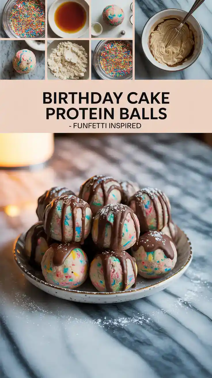 Birthday Cake Protein Balls