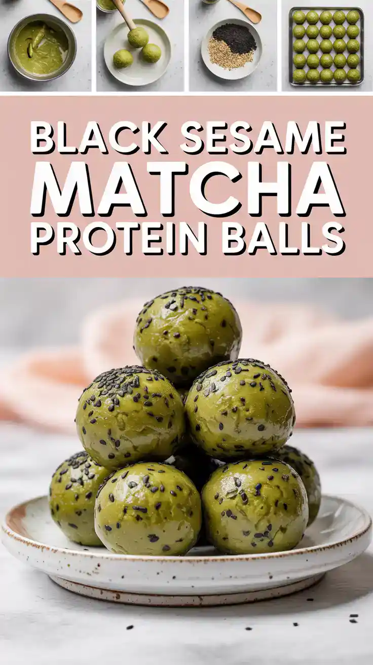 Black Sesame Matcha Protein Balls