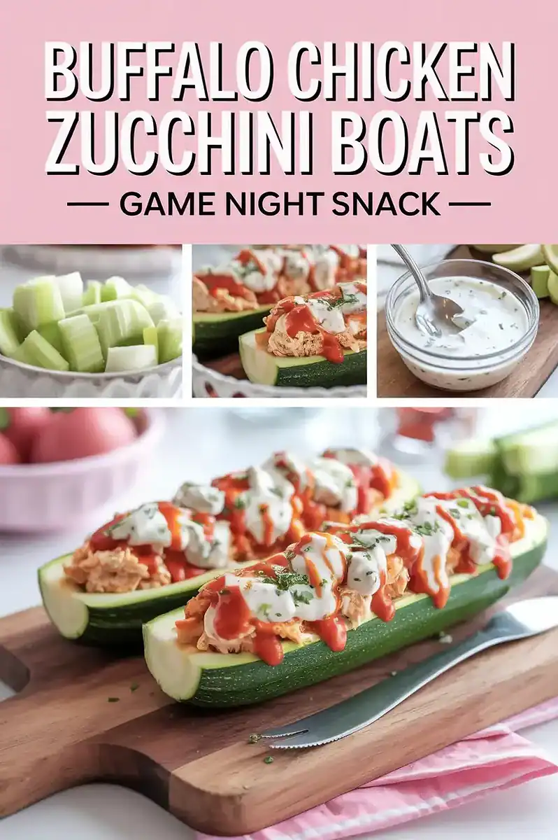 Buffalo Chicken Zucchini Boats