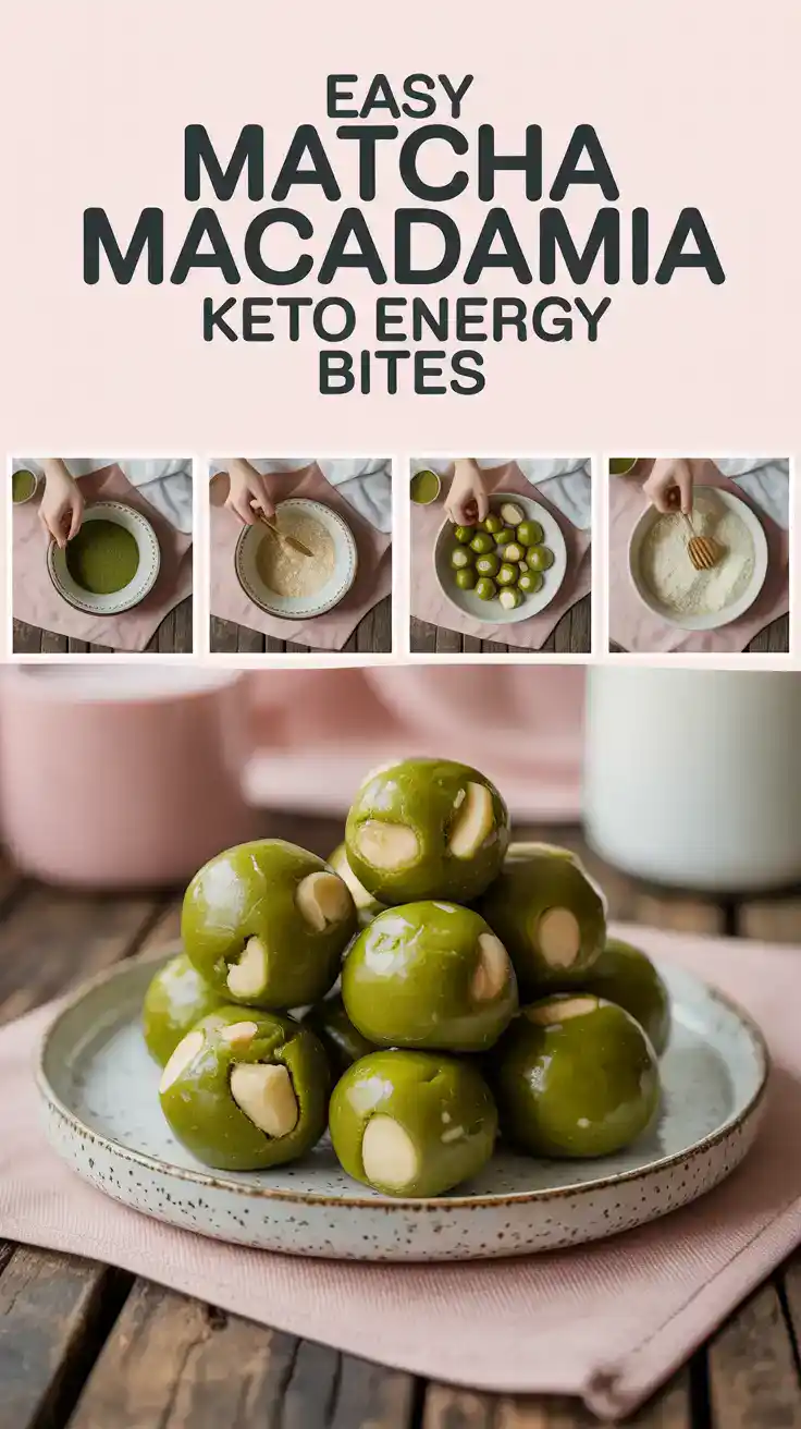 Easy Matcha Macadamia Keto Energy Bites