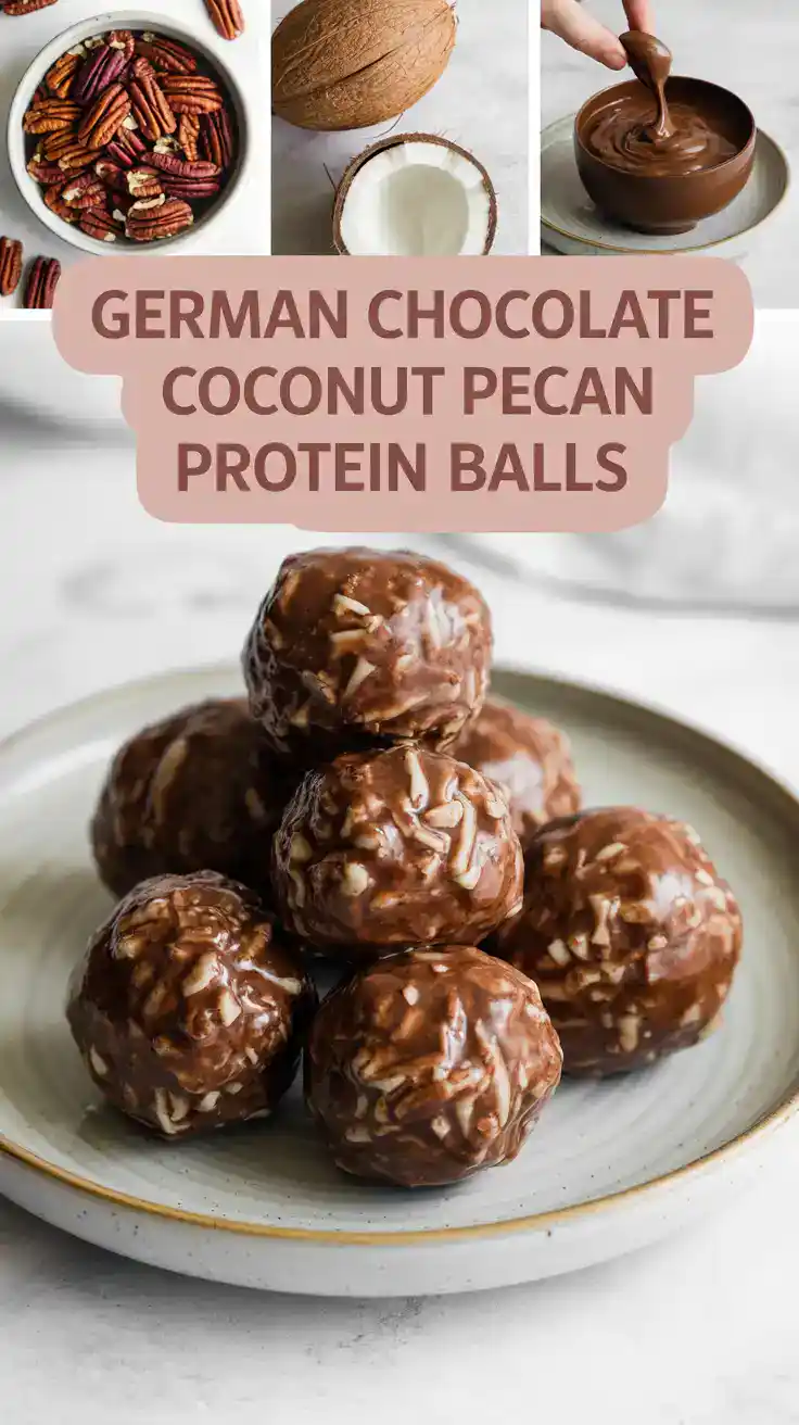 German Chocolate Coconut Pecan Protein Balls