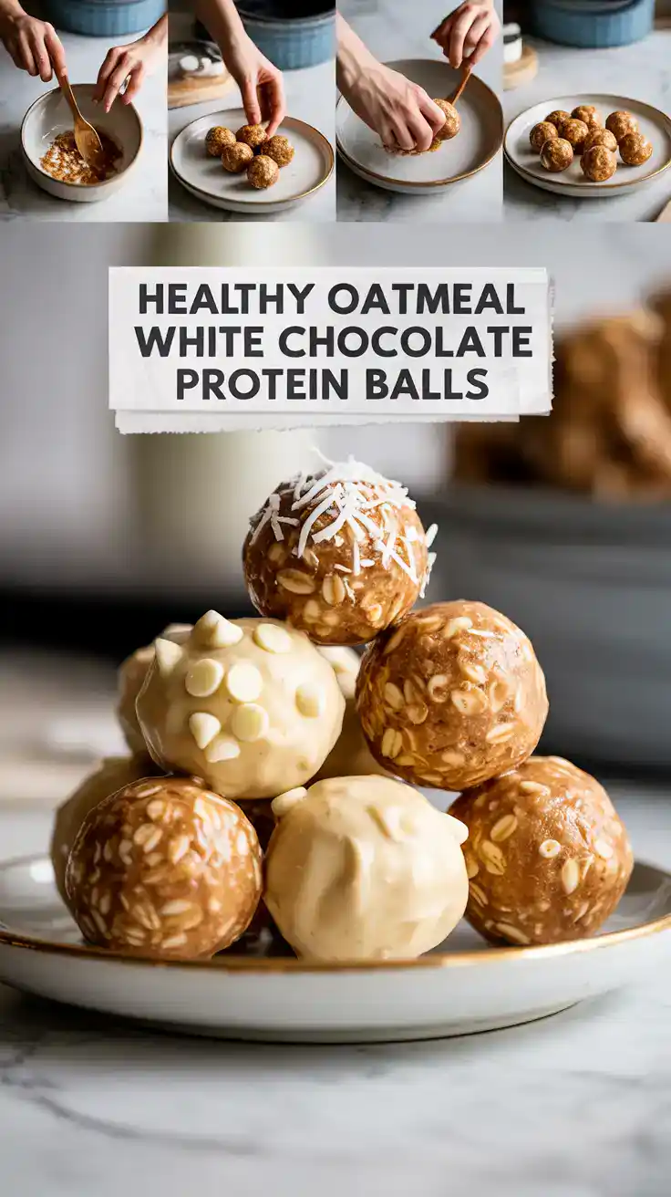 Healthy Oatmeal White Chocolate Protein Balls