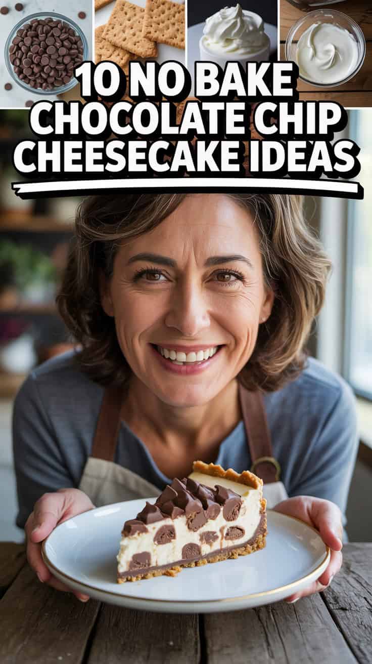 No Bake Chocolate Chip Cheesecake