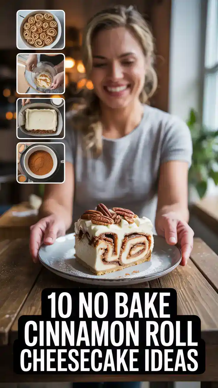 No Bake Cinnamon Roll Cheesecake