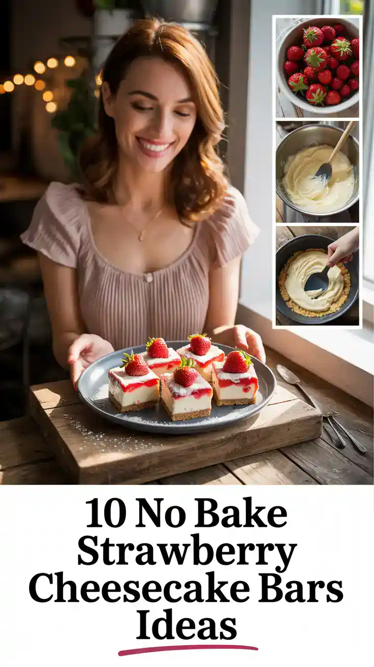 No Bake Strawberry Cheesecake Bars