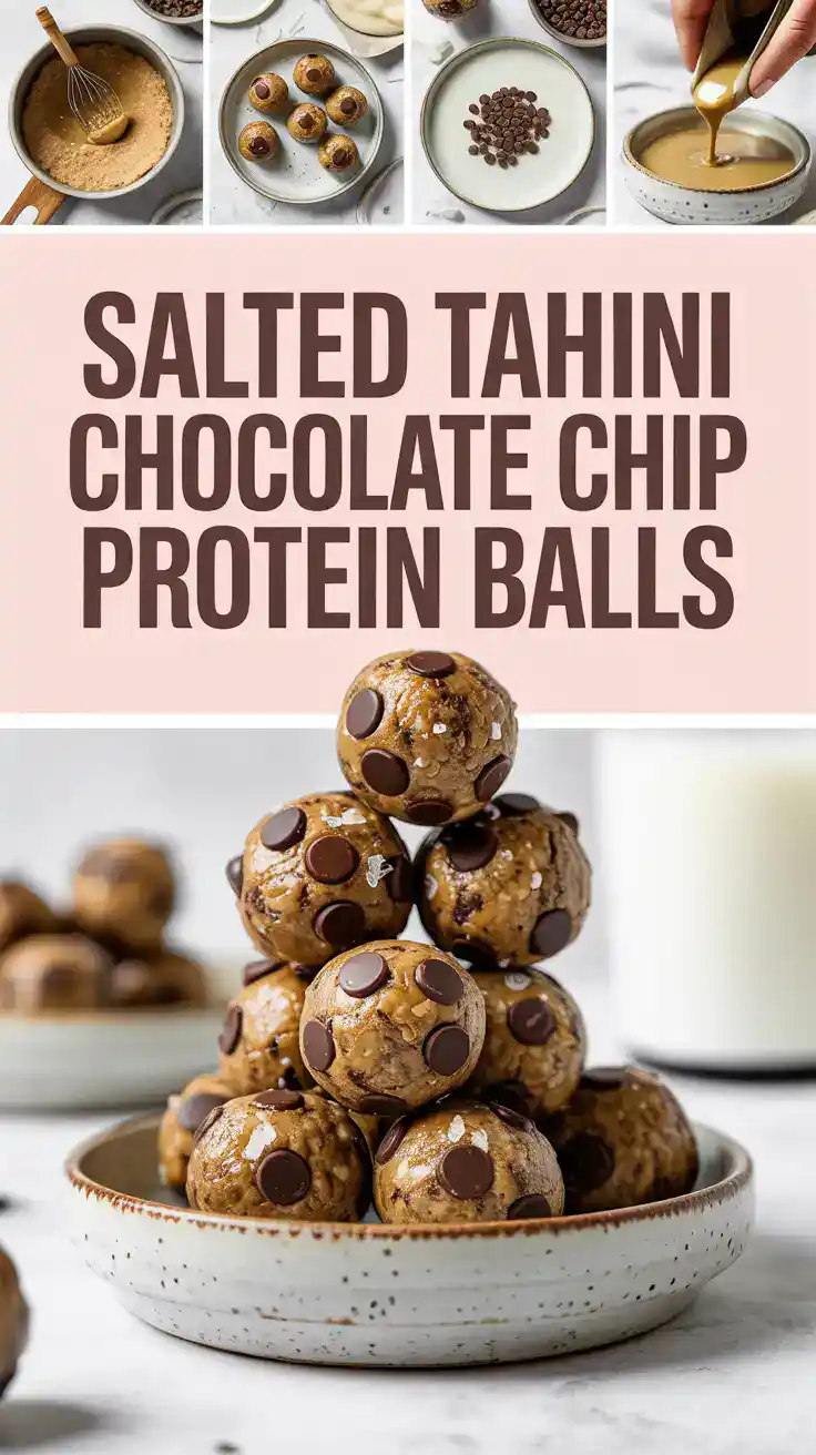 Salted Tahini Chocolate Chip Protein Balls