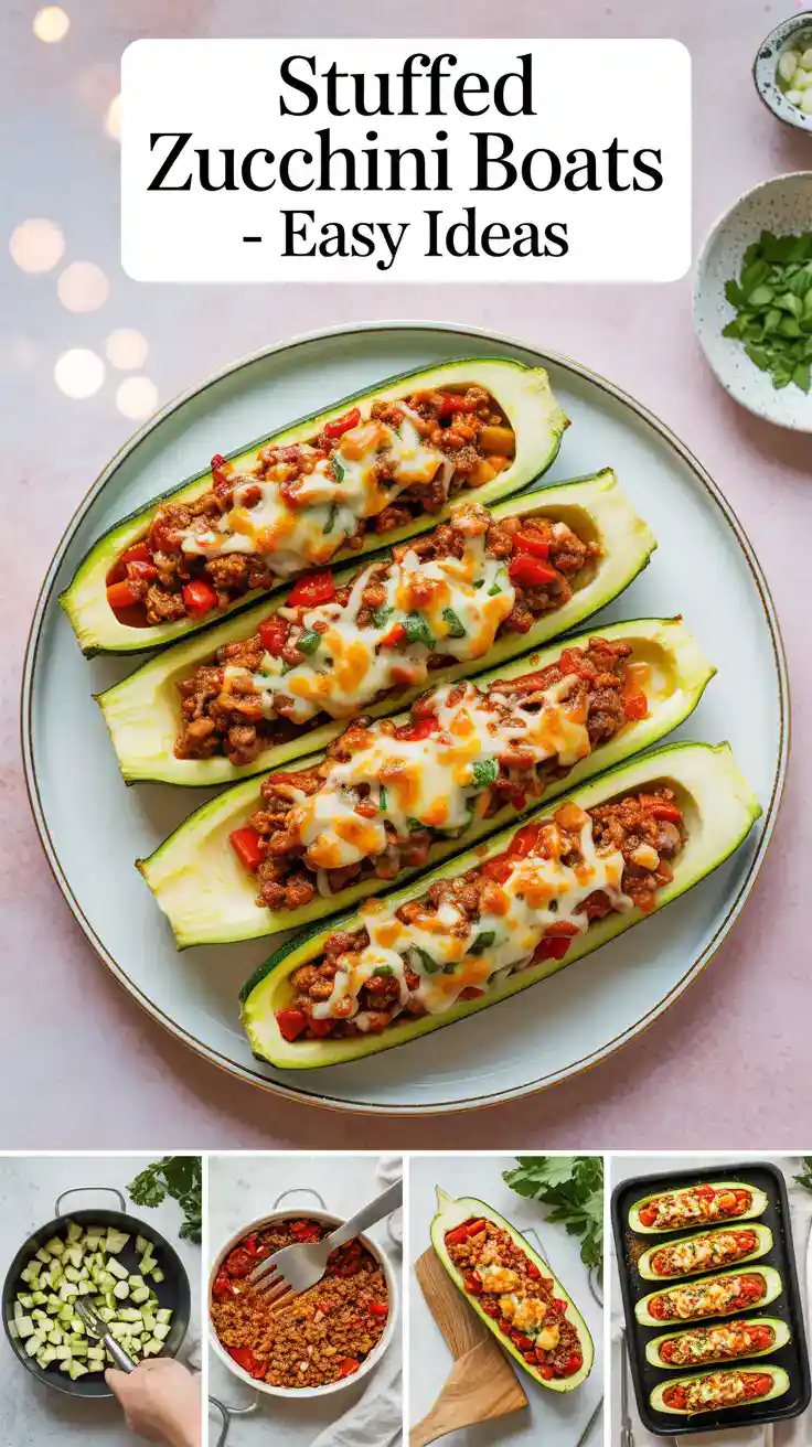Stuffed Zucchini Boats - Easy Ideas