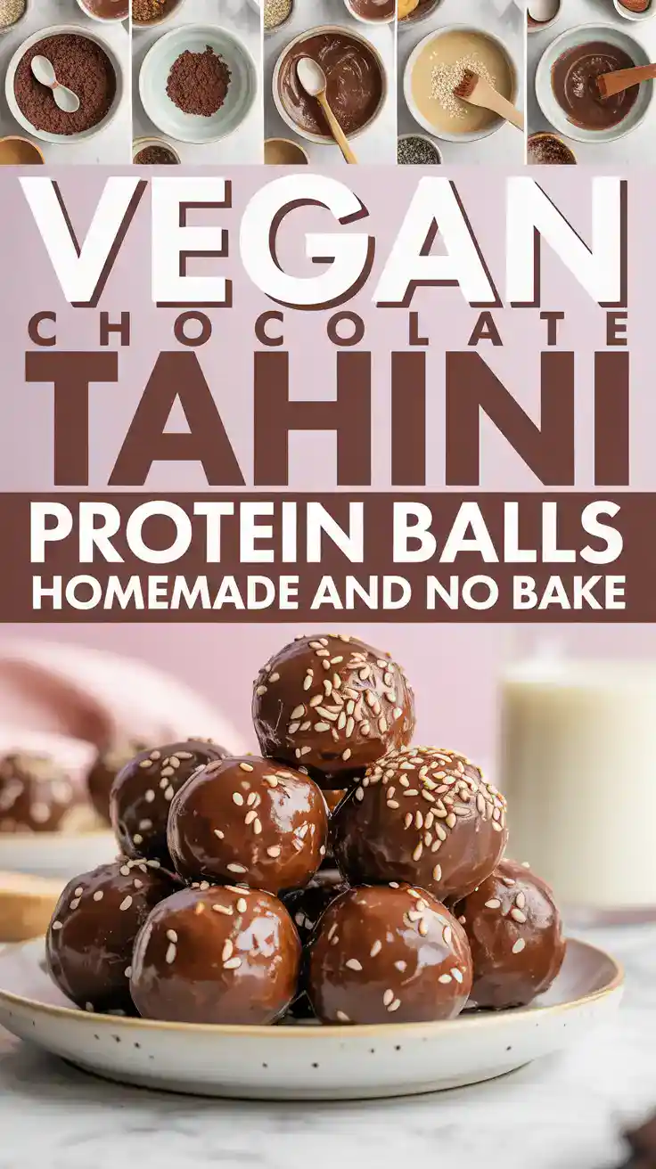 Vegan Chocolate Tahini Protein Balls