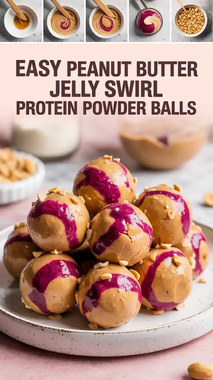 Peanut Butter Jelly Swirl Protein Powder Balls