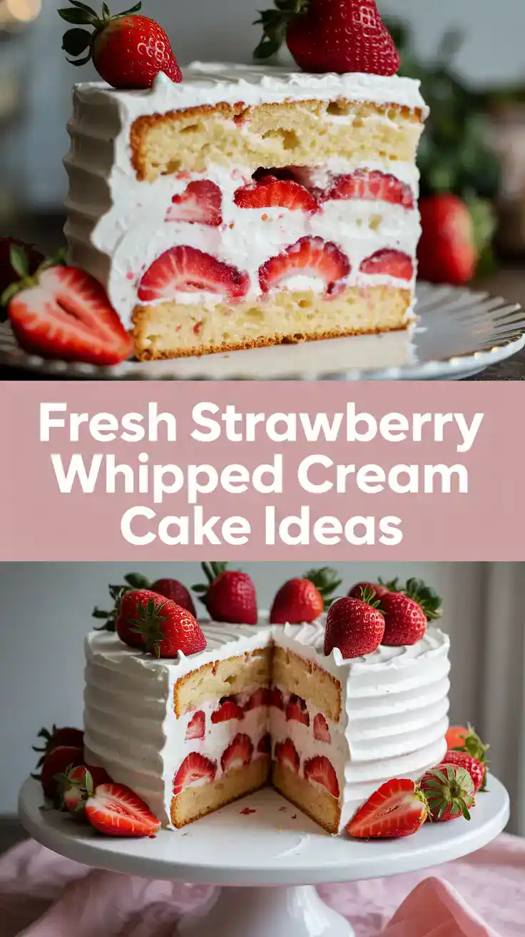 strawberry whipped cream cake
