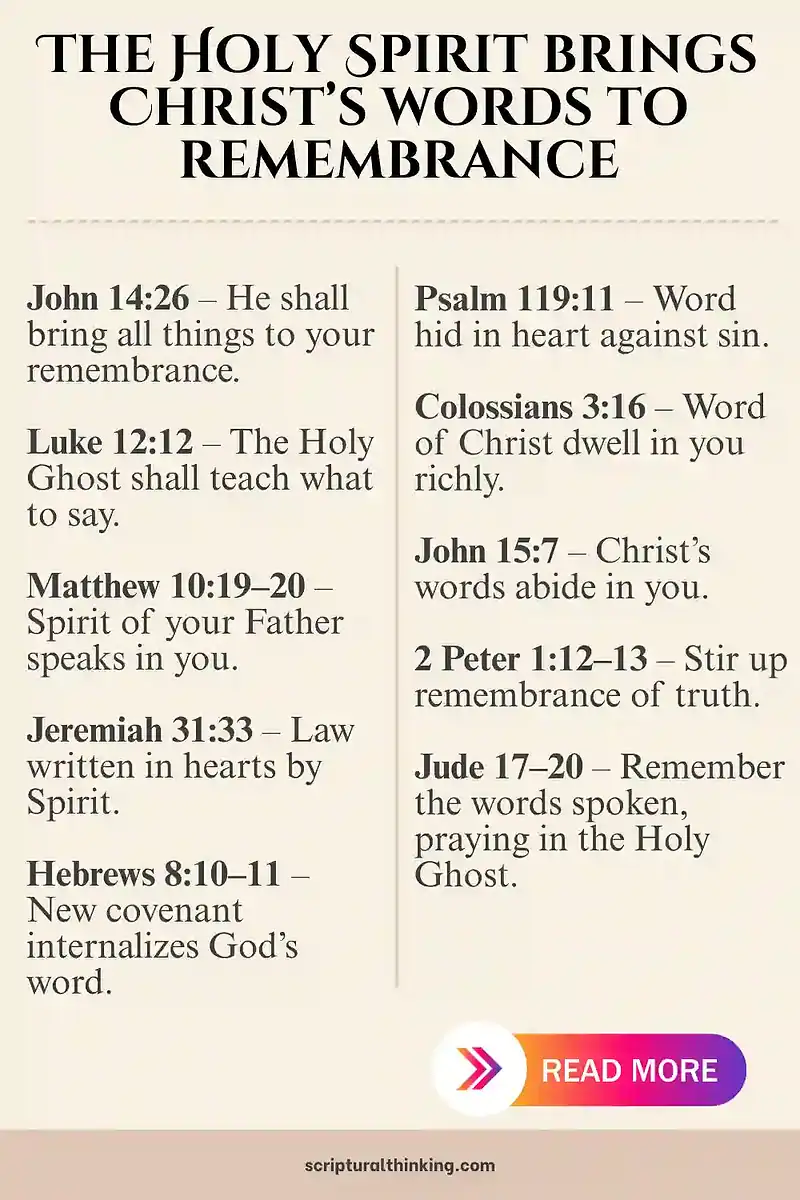 The Holy Spirit Brings Christ’s Words to Remembrance