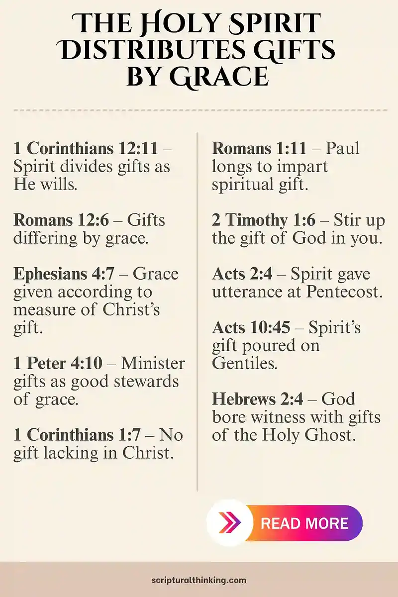 The Holy Spirit Distributes Gifts by Grace