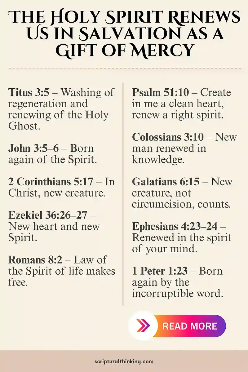 The Holy Spirit Renews Us in Salvation as a Gift of Mercy
