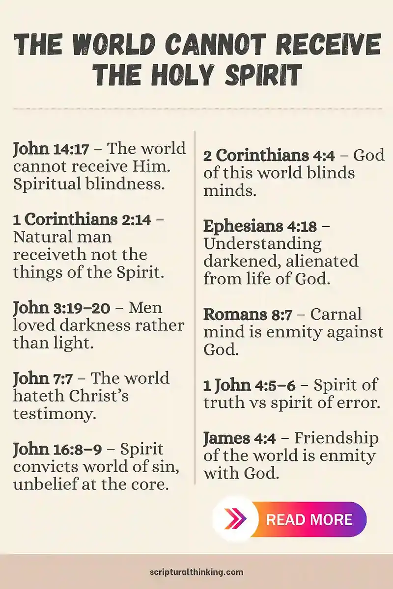 The world cannot receive Him