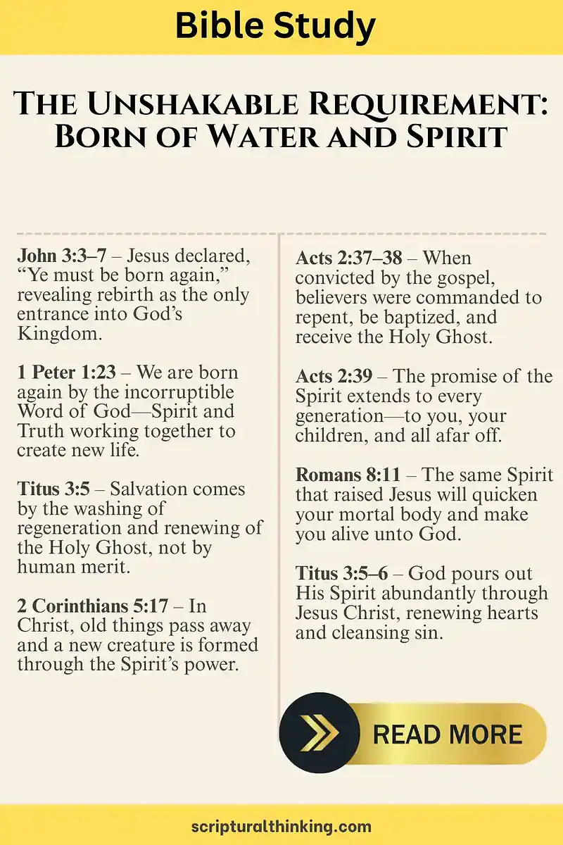 You Must Be Born Again — No Other Way In