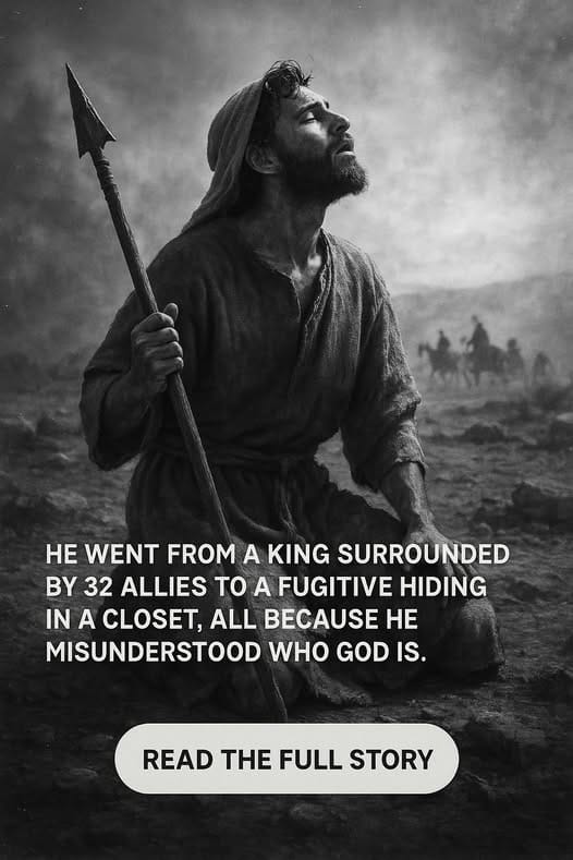 A dramatic, cinematic 2:3 digital painting. A vast, sun-scorched valley (Aphek) is filled with tens of thousands of Aramean soldiers in dark armor. Opposite them, a pathetically small group of Israeli soldiers. The sky is ominous and brooding. Text overlay: "His advisors convinced him the enemy's God only worked in the mountains—so he took the fight to the valley..."